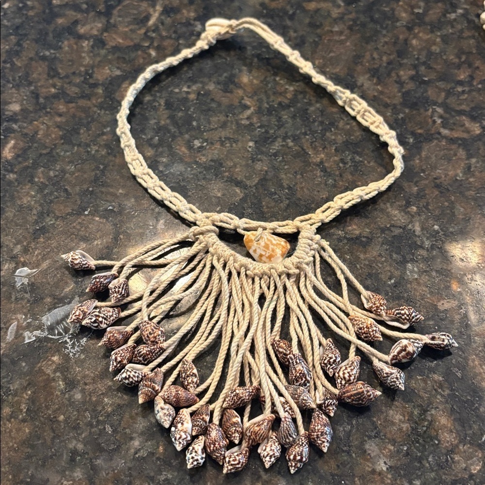 Bohemian Fringe Necklace with Shell Accents